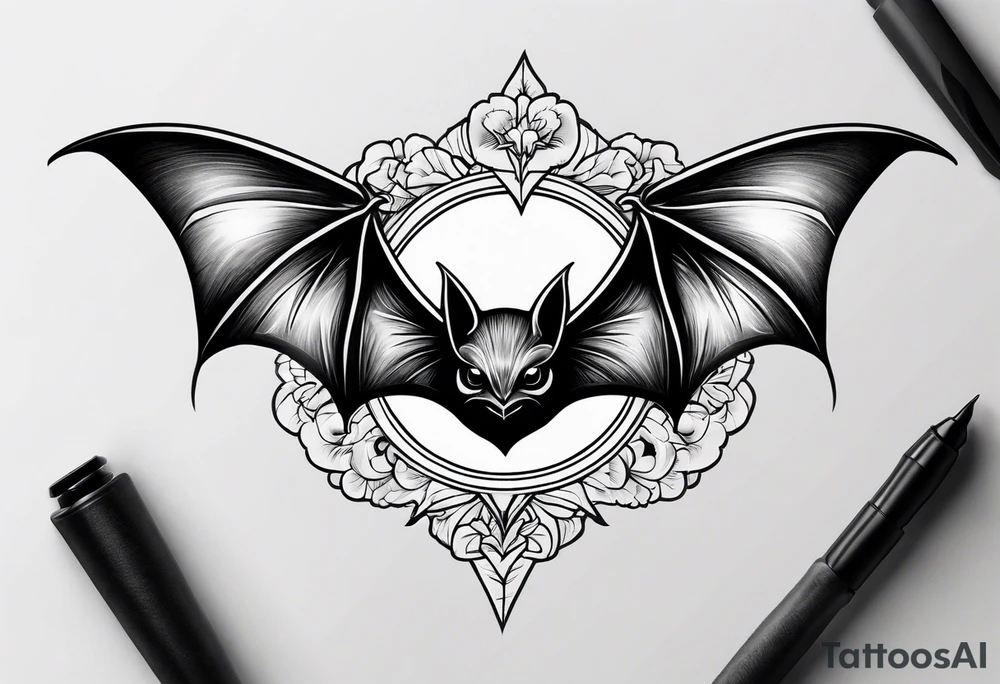 small bat tattoo idea