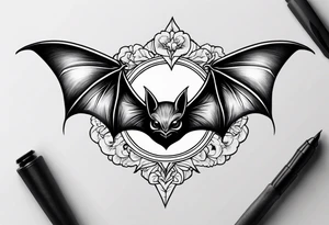 small bat tattoo idea