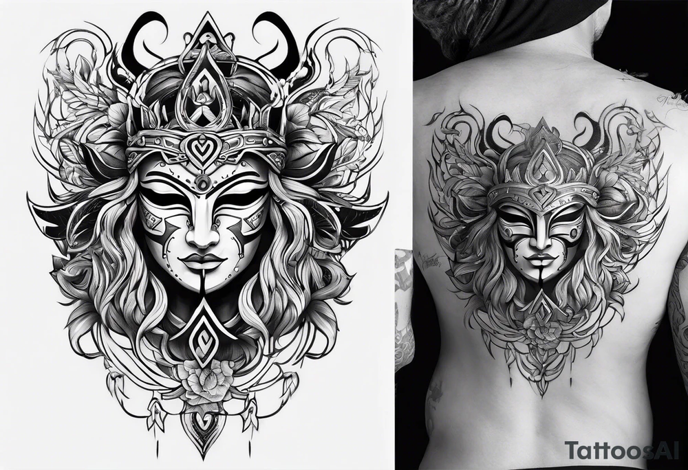 god mask nordic tattoo idea