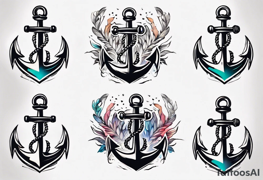 Anchor with a crown on top tattoo idea