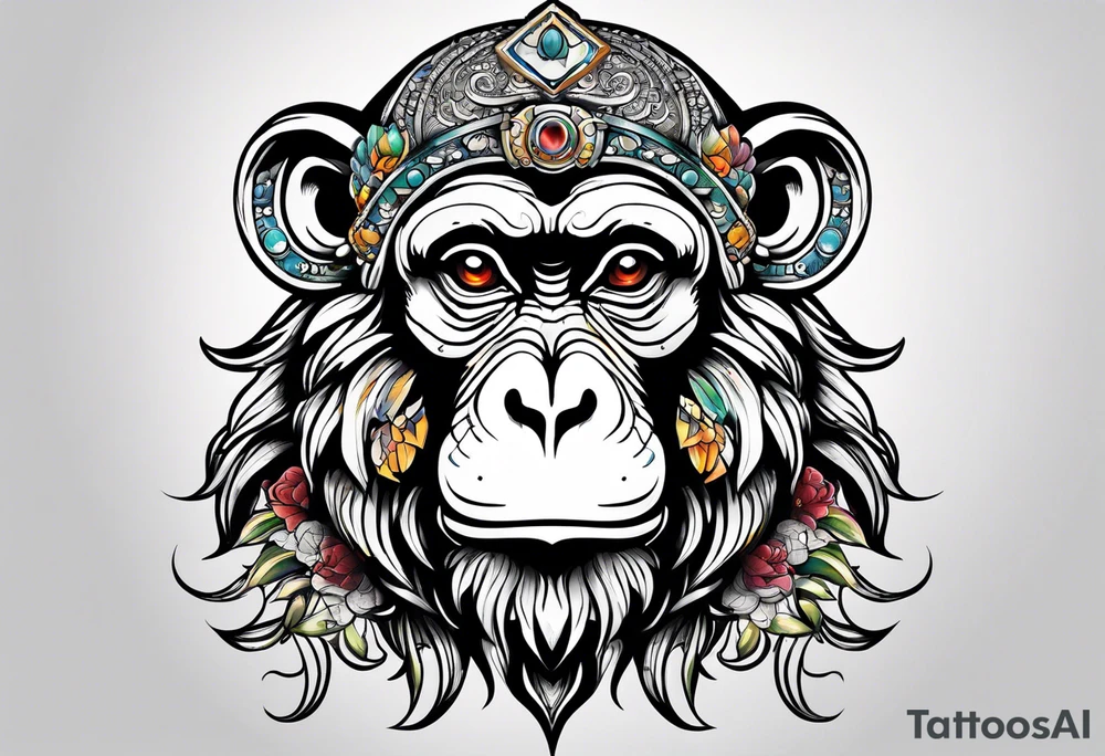 zodiac monkey with full body tattoo idea
