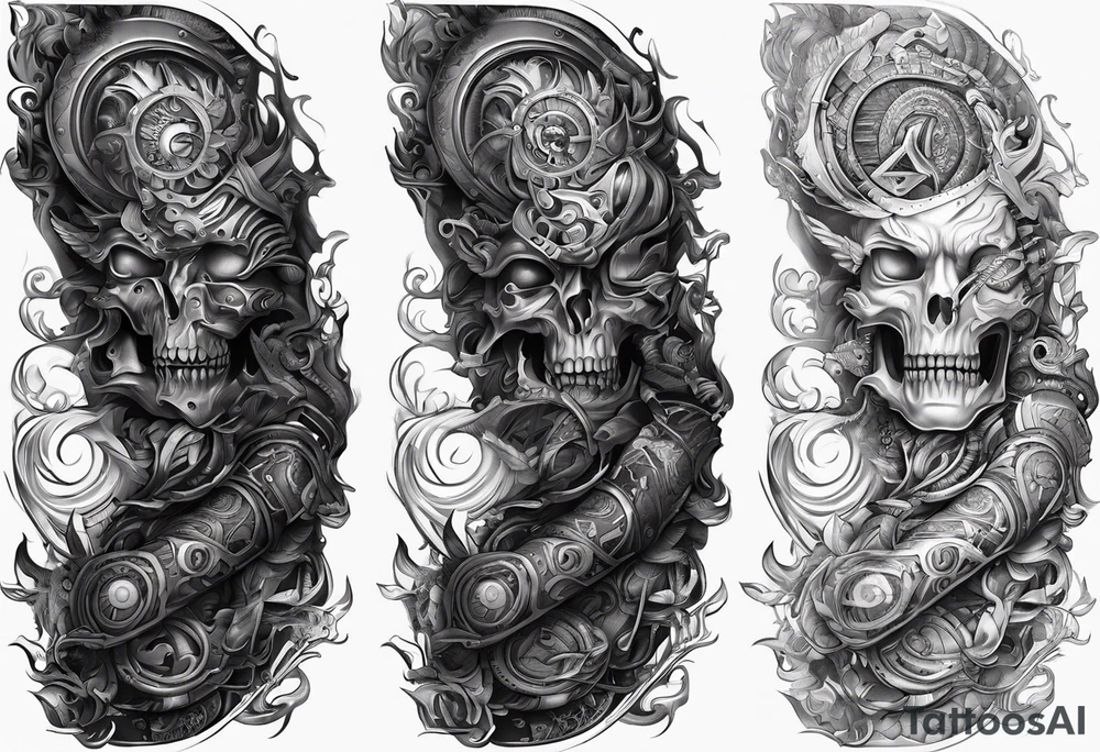 biomechanical arm sleeve tattoo idea
