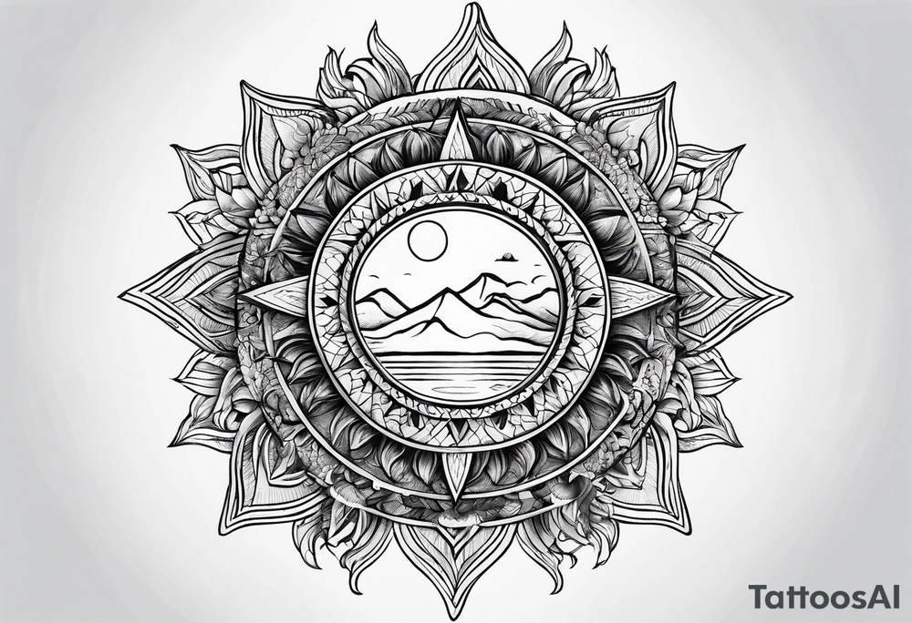 Sky sun tattoo idea