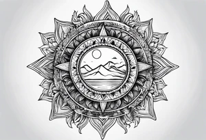 Sky sun tattoo idea
