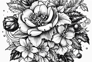 Holly berry birt flower tattoo idea