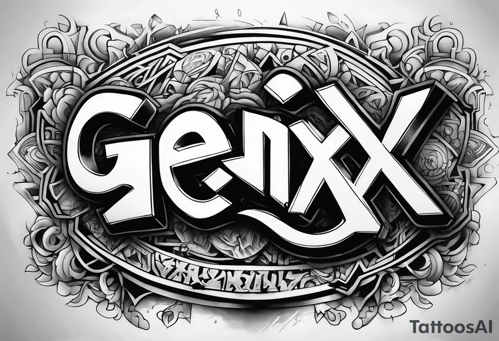 street art graffiti with the words "GenX OG" tattoo idea