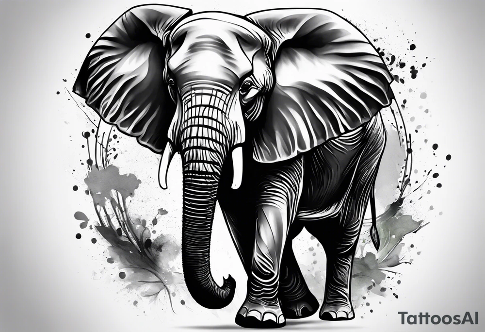 African elephant tattoo idea