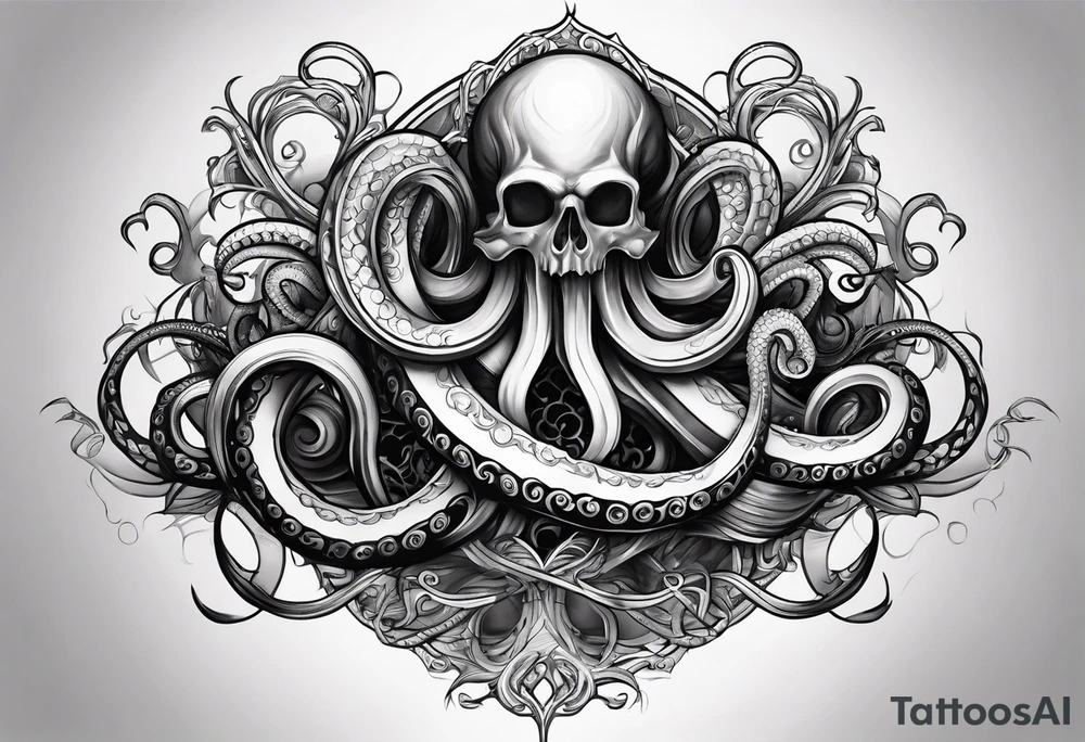 gothic tentacles tattoo idea