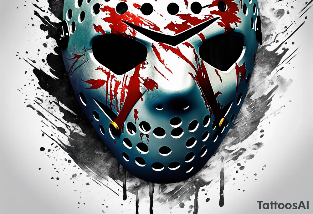 Friday the 13th Jason mask, Japanese art tattoo idea