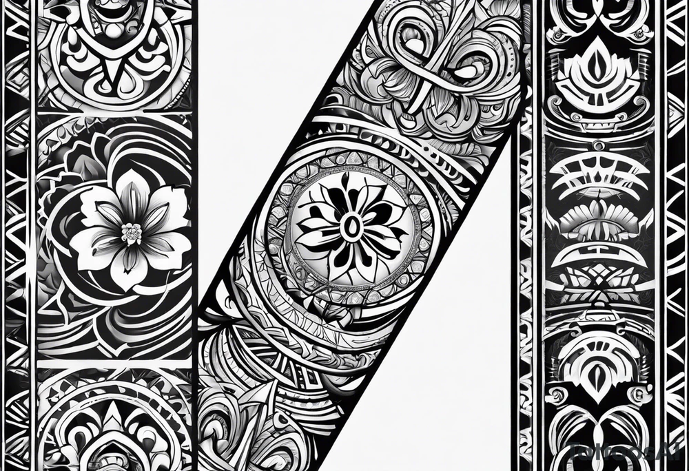 tribal patterns and flowers for forearm tattoo idea