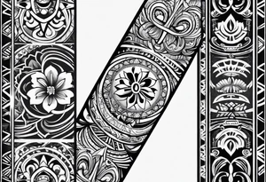 tribal patterns and flowers for forearm tattoo idea