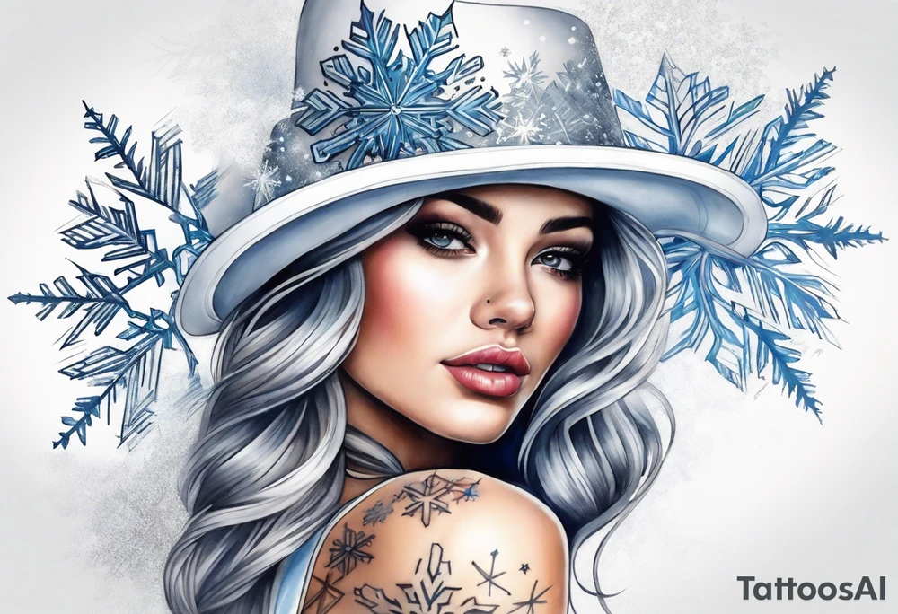 snowflakes falling tattoo idea