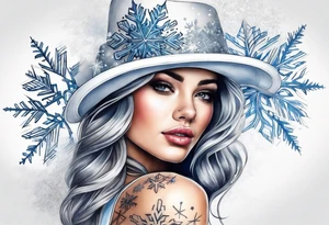 snowflakes falling tattoo idea