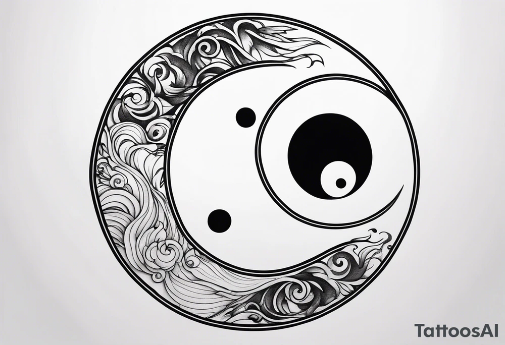 a simple yin yang symbol with water integrated tattoo idea a simple yin yang symbol with water integrated tattoo idea