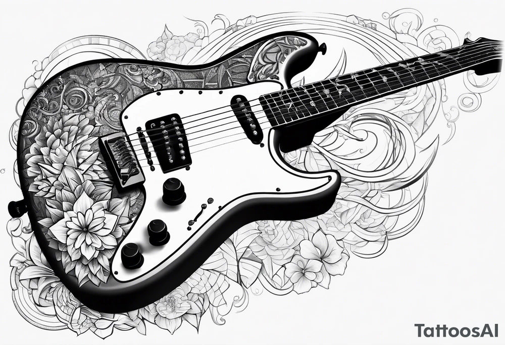 electric guitar tattoo idea