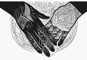 Abstract Hands Reaching tattoo idea