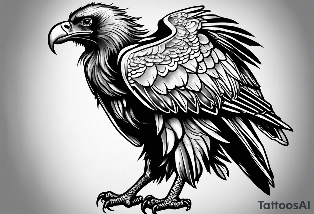 Vulture Holding Pocket watch tattoo idea