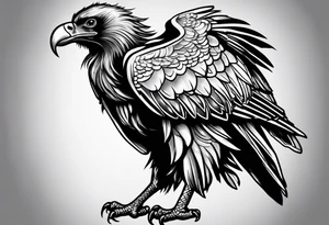 Vulture Holding Pocket watch tattoo idea
