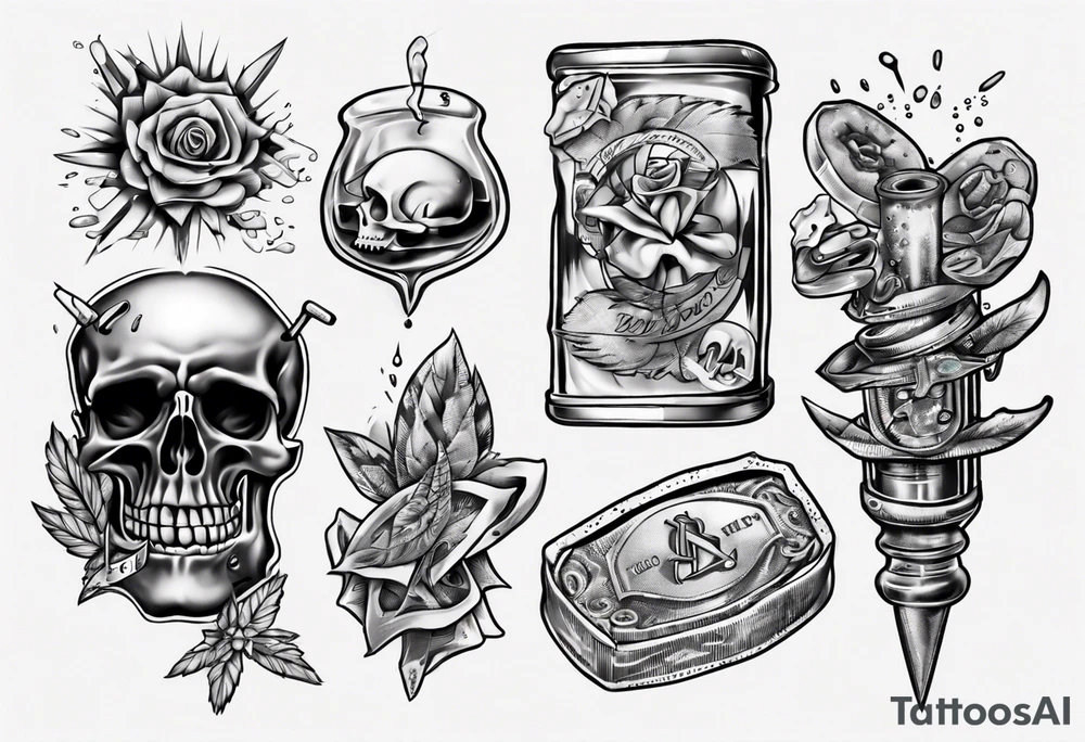 drugs and money tattoo idea
