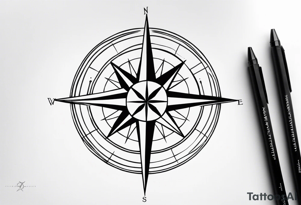 Nautical compass tattoo idea
