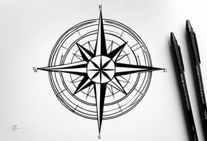 Nautical compass tattoo idea