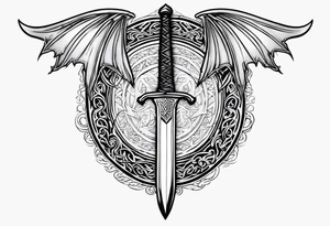 Viking sword Valhalla dragon tattoo idea