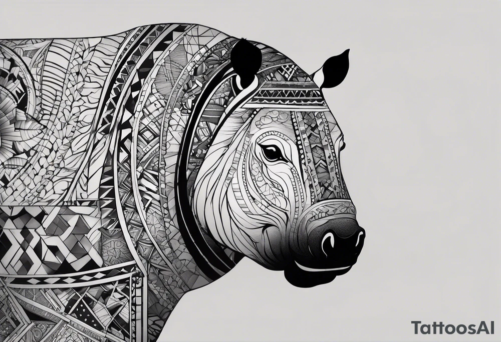 Very asymmetrical, +geometric pattern, with realistic full moon, with hippo at side look, +tribal, +geometric, +inkart , +blackwork, +grey scale, + sketch
with wintersweet flower bud, +inkart touch, +for men, detailed , combined favourite tattoo idea