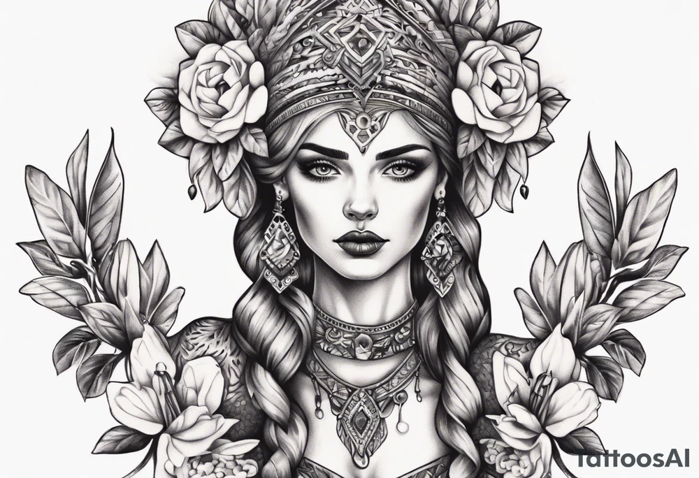 Beautiful Ukrainian Woman Forward tattoo idea
