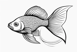 Create a subtle tattoo of a goldfish leaping out of water, highlighting its vibrant fins and dynamic movement.” tattoo idea