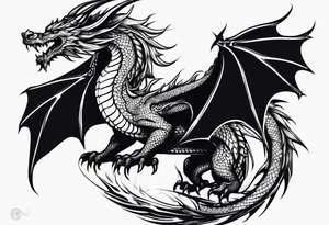 Flying dragon tattoo idea
