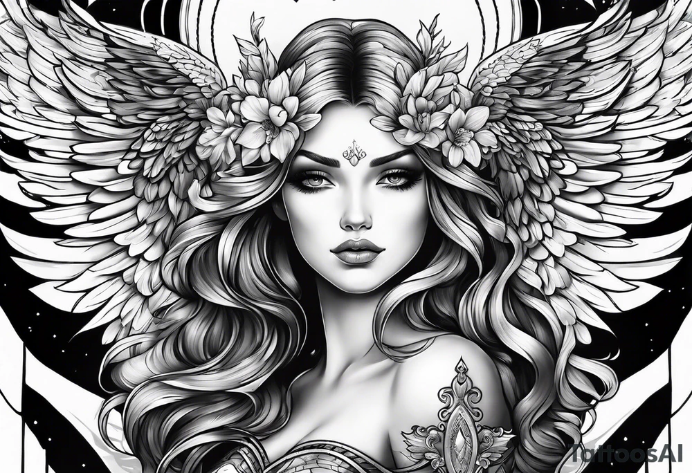 Angels 
Black and white tattoo idea
