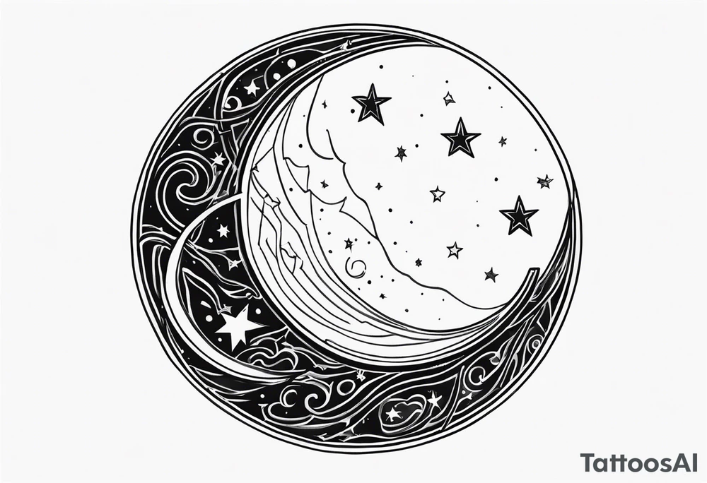 Moon with astros tattoo idea