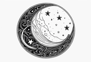 Moon with astros tattoo idea