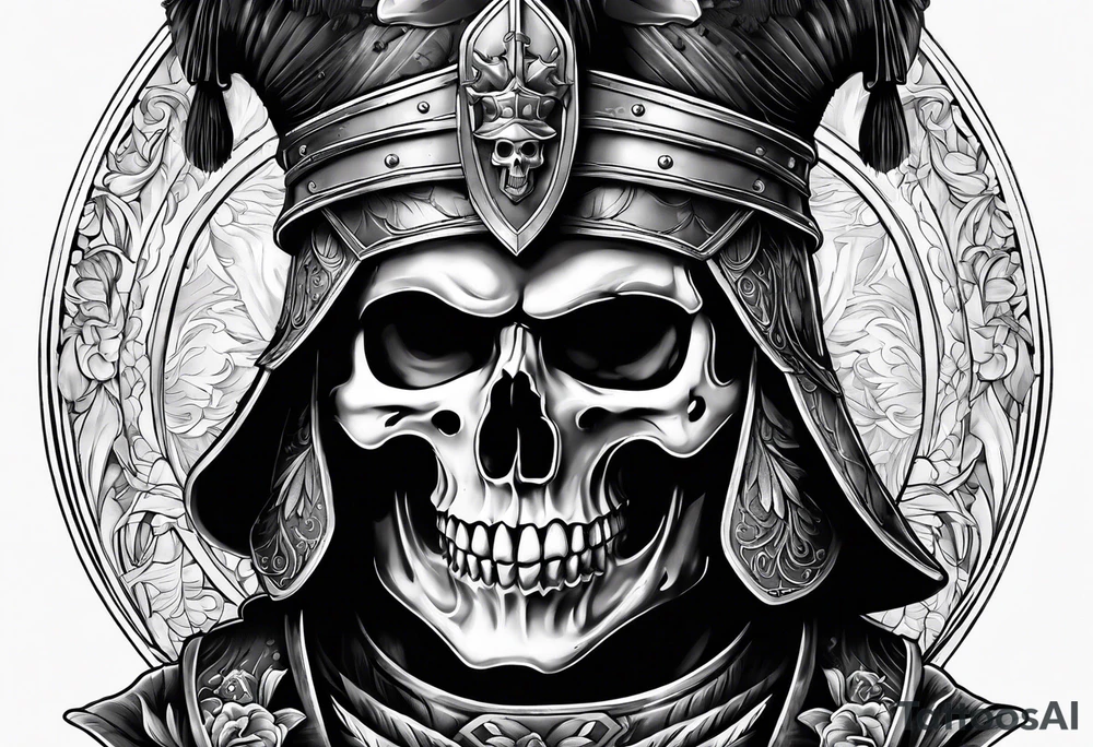 roman soldier skull tattoo idea