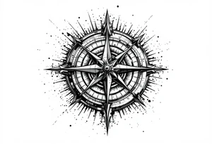 dorsal compass with a longitutde at the top of the compass and latitude at the bottom of the compass have some type of reference to africa or nigeria tattoo idea