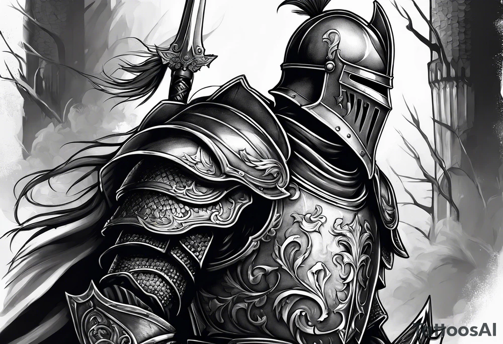 knight with heavy armor tattoo idea