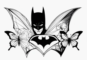 Batman and Joker tattoo with butterflies tattoo idea