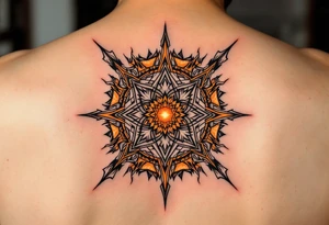 A fiery orange Svarog’s Square evokes divine protection and the creative fire of the sky god. tattoo idea