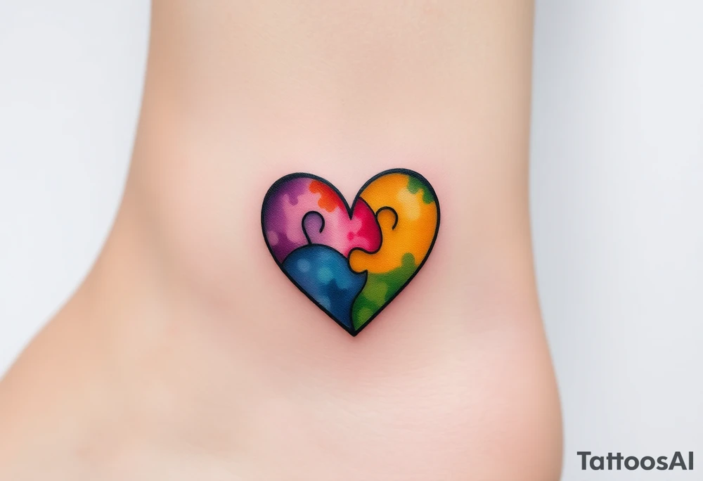 autism heart puzzle shape symbol tattoo idea