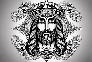 jesus olhando pra cima na cruz tattoo idea