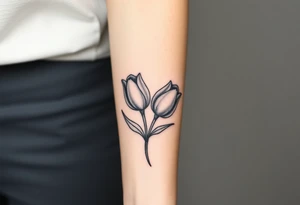 two intertwined tulips with stem tattoo idea