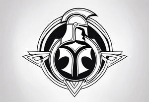 Ancient spartan in a trinity symbol tattoo tattoo idea