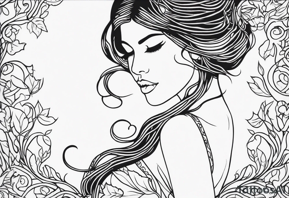 vines all over female body tattoo idea