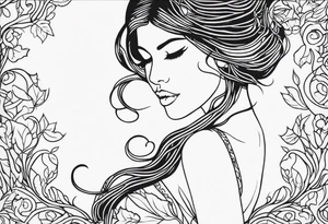 vines all over female body tattoo idea
