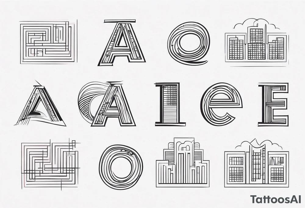 Use the following letter combinations in a simple design: CM, AL, ER, EG tattoo idea