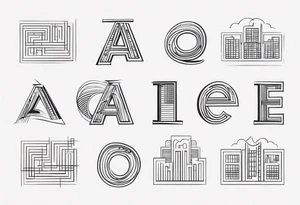 Use the following letter combinations in a simple design: CM, AL, ER, EG tattoo idea