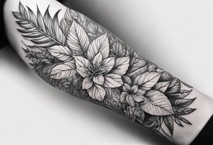 Foliage arm sleeve tattoo idea
