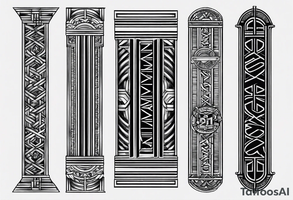 Leg band solid Roman numerals 9 11 tattoo idea