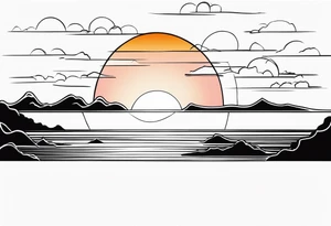 6.	Sunset Over an Ocean Horizon tattoo idea