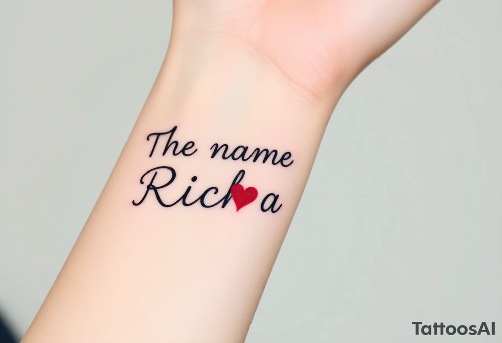 The name Richard with a heart for the dot on the i tattoo idea